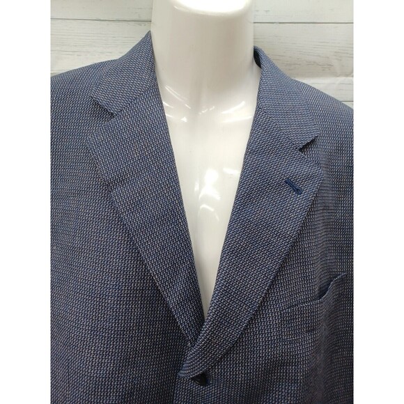Sean John Tweed Blue Jacket Blazer Sz 41R Wool Silk Blue Brown - Picture 3 of 11